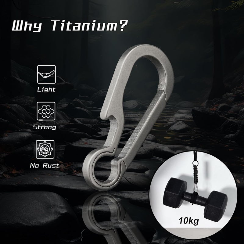 PJYTAC Titanium Carabiner Keychain Clip for Keys, Minimalist Heavy Duty Keychain Key Clip Holder EDC Quick Release Hooks - Image 4